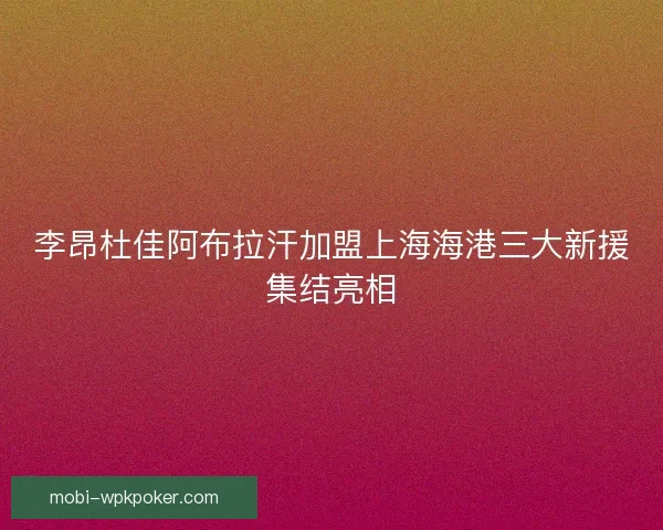 李昂杜佳阿布拉汗加盟上海海港三大新援集结亮相 李昂杜佳阿布拉汗加盟上海海港三大新援集结亮相